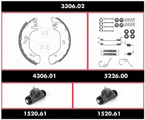 WOKING 3306.02 Brake Set, drum brakes